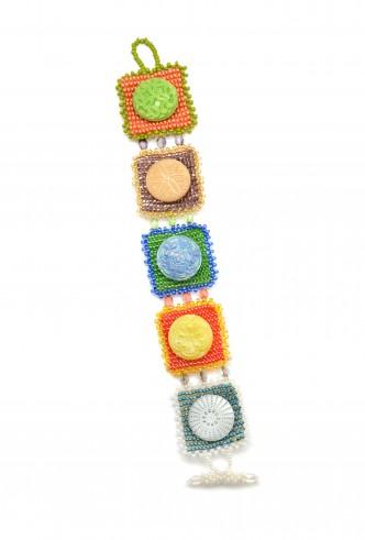 Vibrant Vintage Button Bracelet